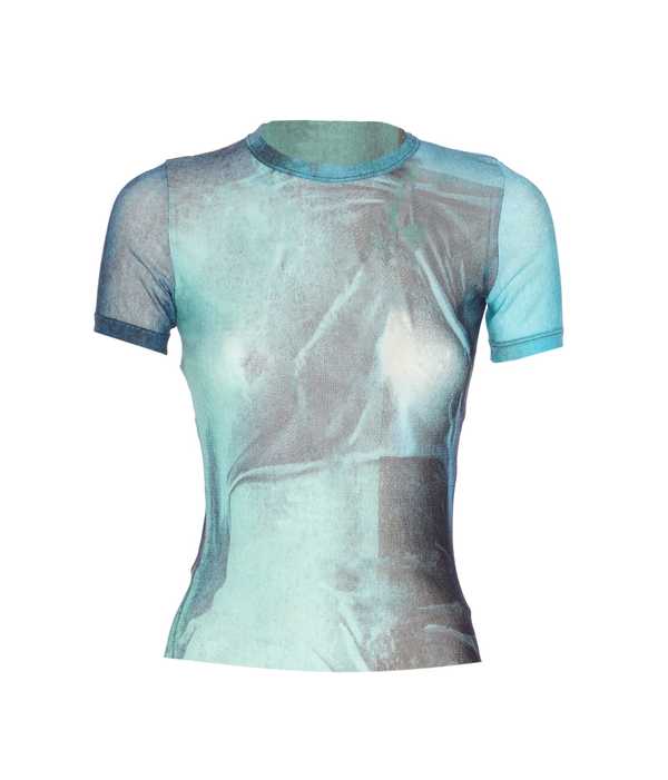 Jean Paul Gaultier Mesh Baby T-shirt Water Print - Blue