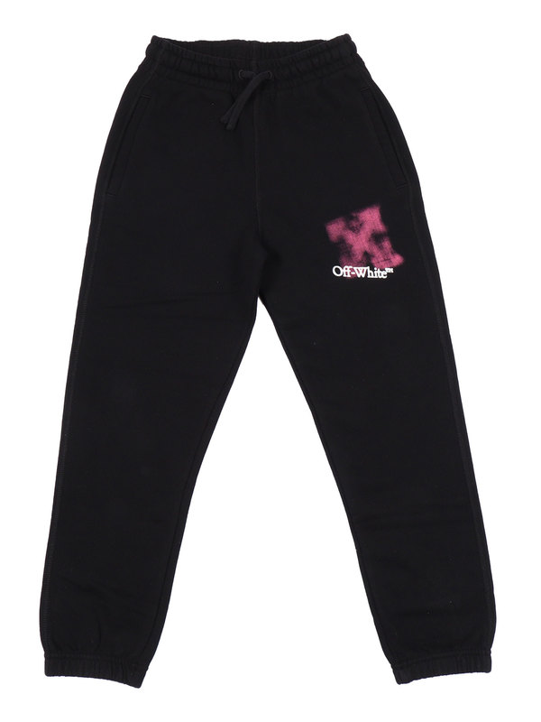 KIDS Off-White Arrow Spray Sweatpant - Black/Fuchsia