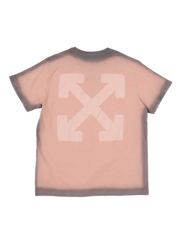 KIDS Off-White Garment Dyed Spray Tee - Pink