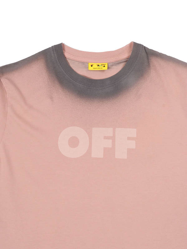 KIDS Off-White Garment Dyed Spray Tee - Pink