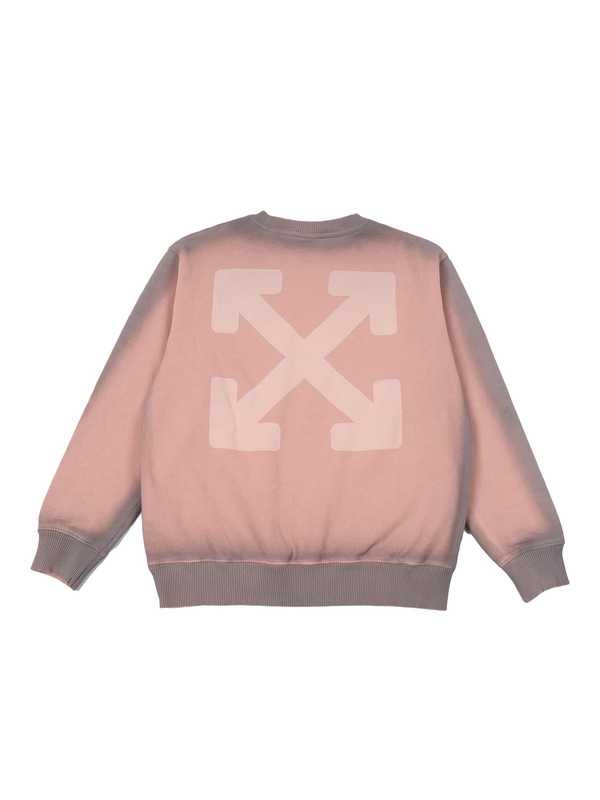KIDS Off-White Garment Dyed Spray Crew Sweatshirt - Pink
