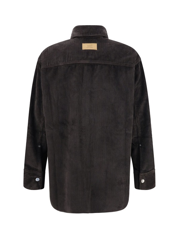 Ami Alexandre Mattiussi Corduroy Velvet Overshirt - Gray