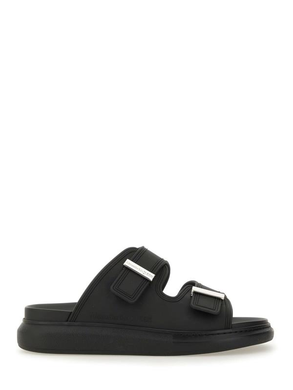 Alexander McQueen Sandalo Hybrid Double Buckle Sandal - Black