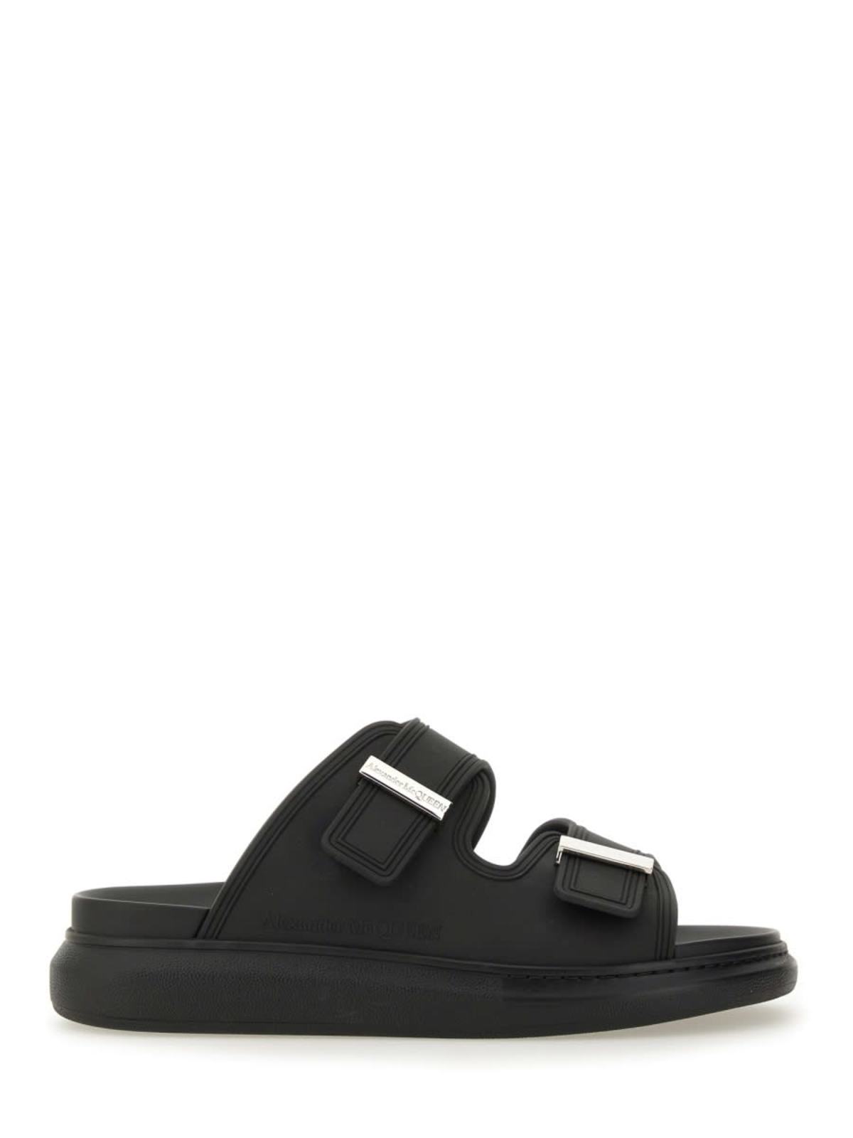 Alexander McQueen Sandalo Hybrid Double Buckle Sandal - Black - Image 1 of 5