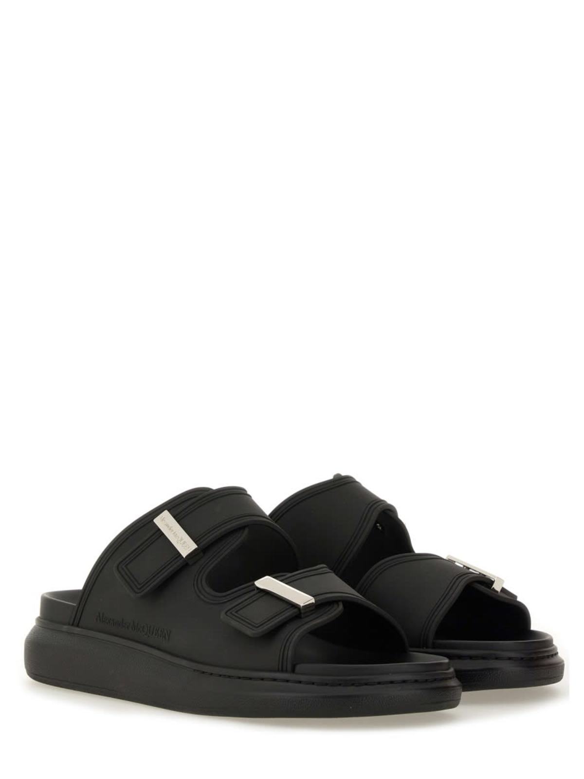 Alexander McQueen Sandalo Hybrid Double Buckle Sandal - Black - Image 2 of 5