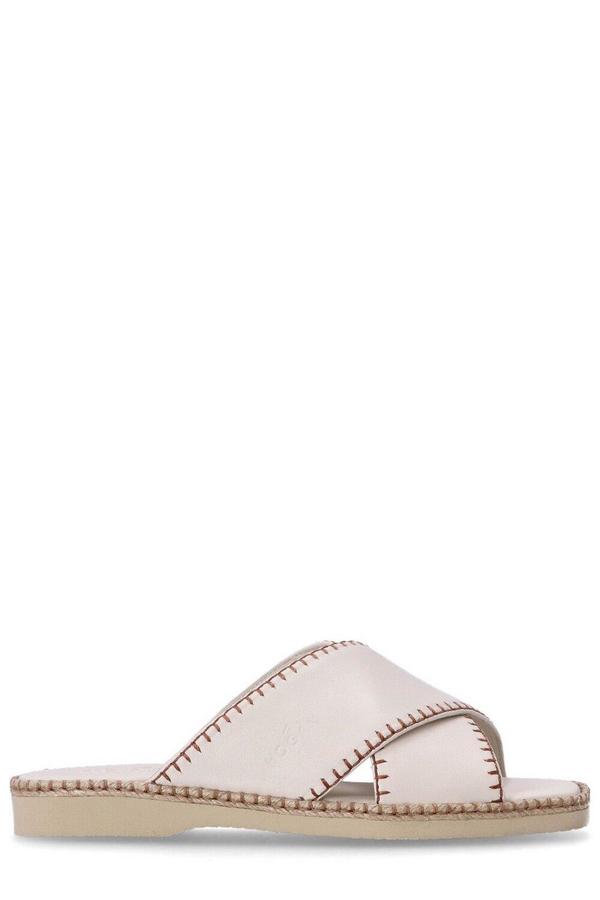 Hogan H660 Square Toe Slides - Avorio