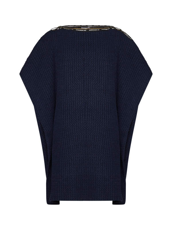 A.P.C. X Jw Anderson Zip-Detailed Ribbed Kaftan - Dark Navy