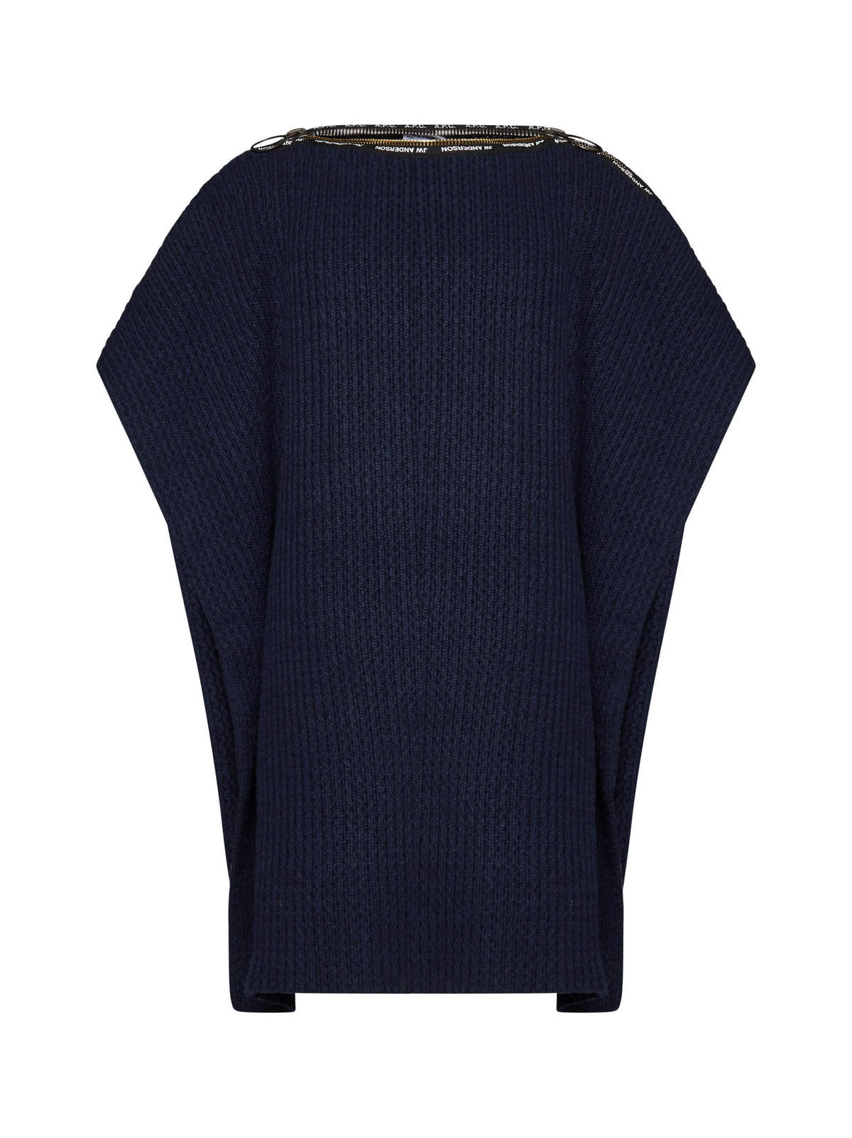 A.P.C. X Jw Anderson Zip-Detailed Ribbed Kaftan - Dark Navy - Image 1 of 4
