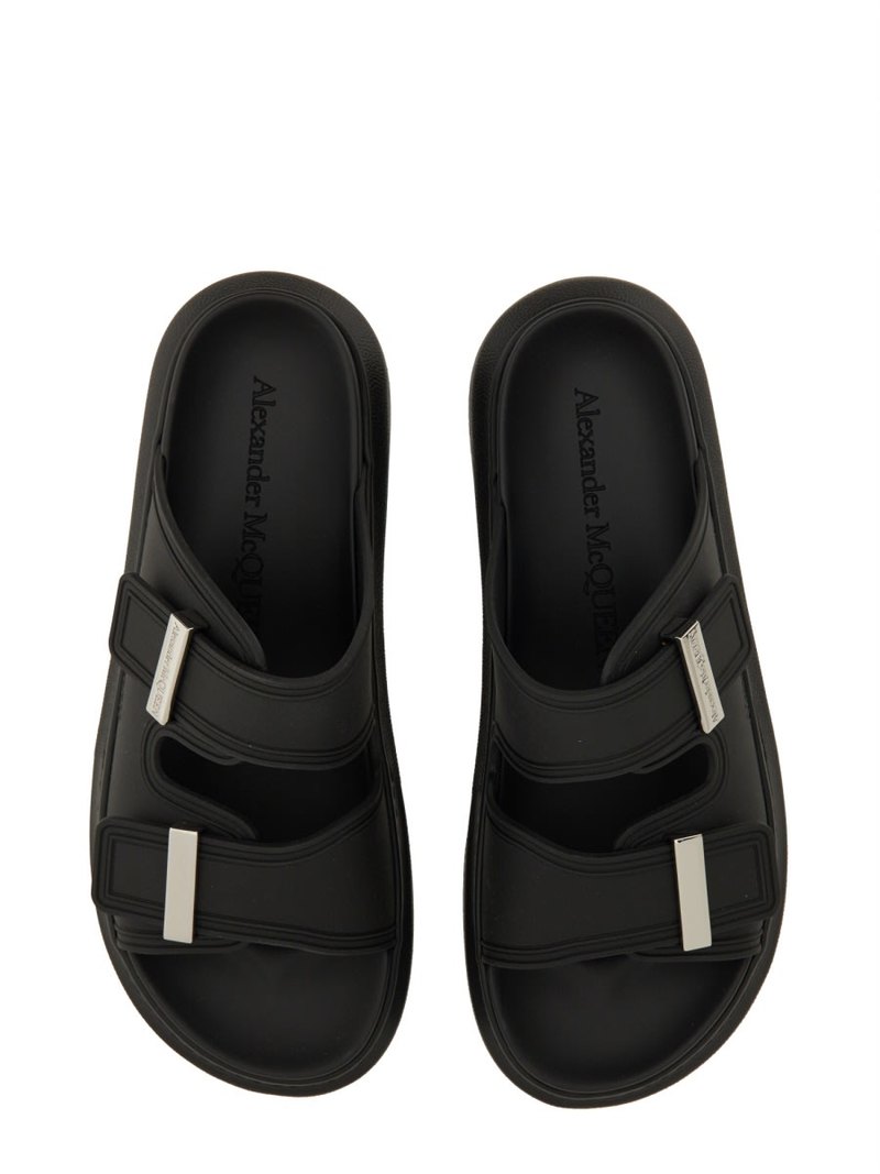 Alexander McQueen Sandalo Hybrid Oversize Flat Shoes - Black