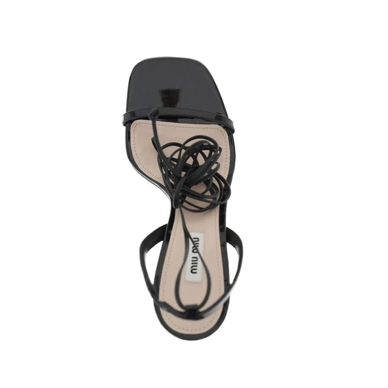 MIU MIU Leather Sandals - Black