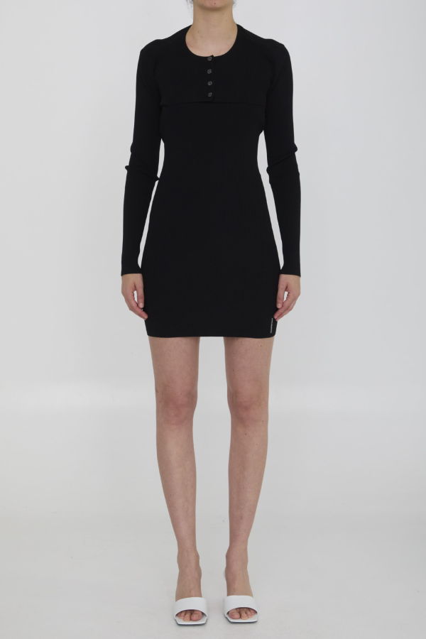 ALEXANDER WANG Twin-set Dress With Cropped Cardigan Dress Set - Black