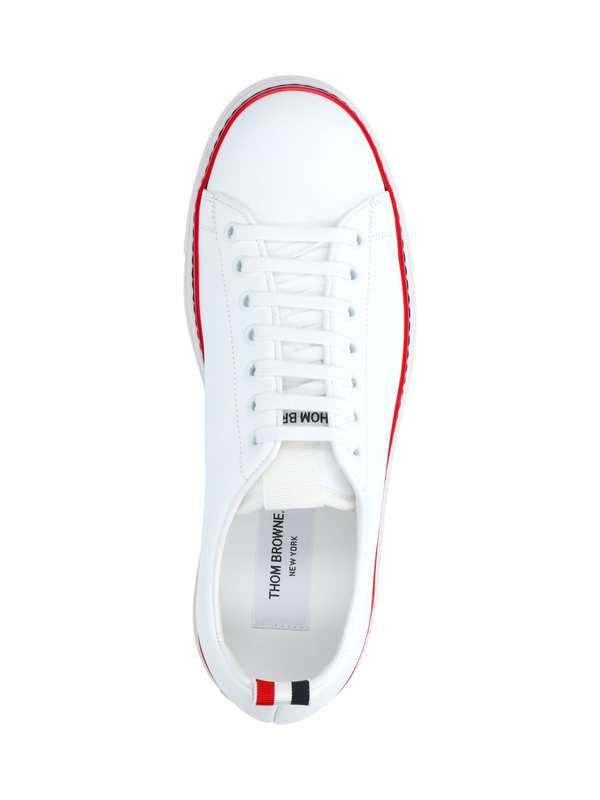 Thom Browne Calf Leather Tennis Shoes - White