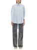 Marni Asymmetrical Striped Shirt - Clear Blue - Thumbnail 1