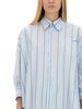 Marni Asymmetrical Striped Shirt - Clear Blue - Thumbnail 4
