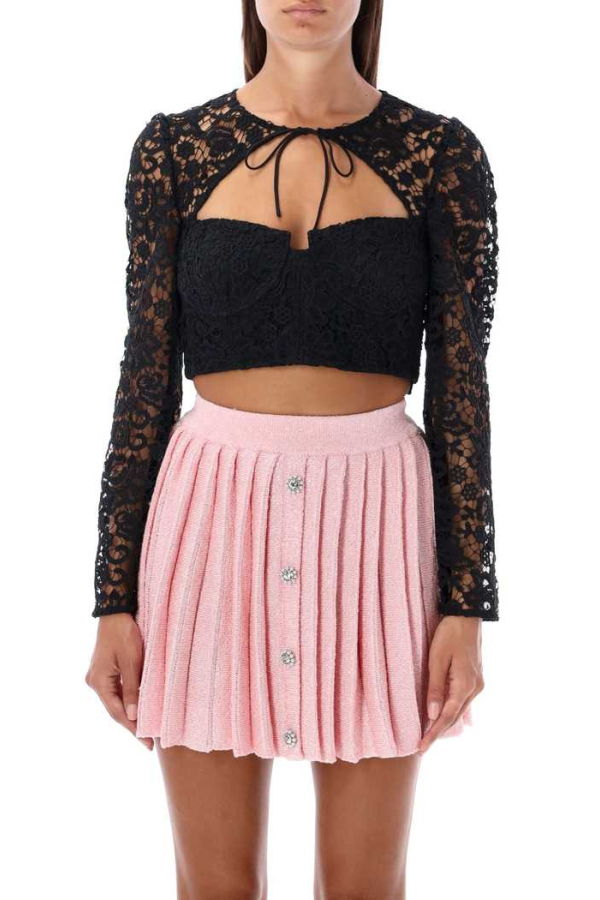 Self-Portrait Lace Top - Black