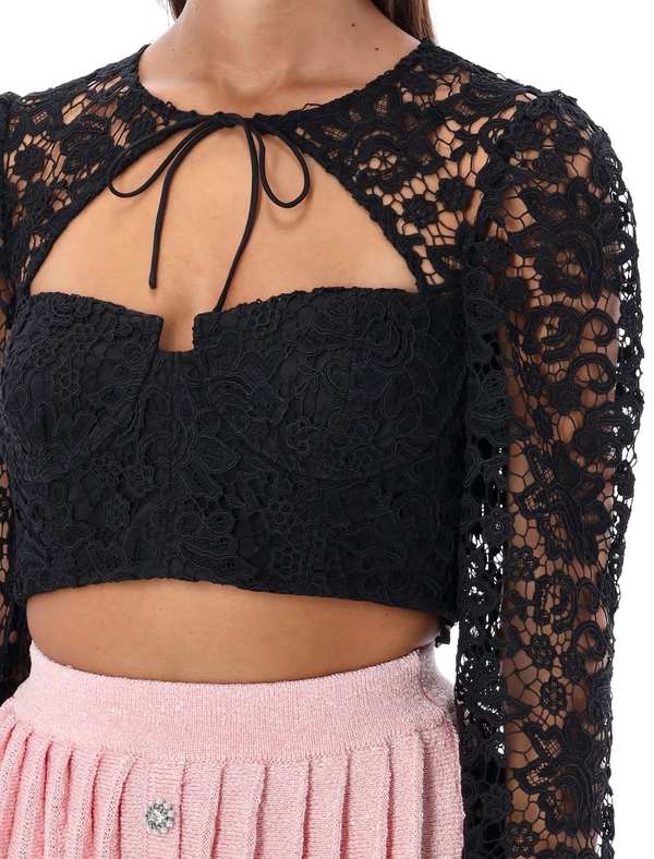 Self-Portrait Lace Top - Black