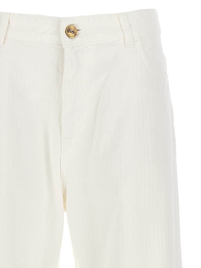 Etro Baggy Chevron Jeans - White