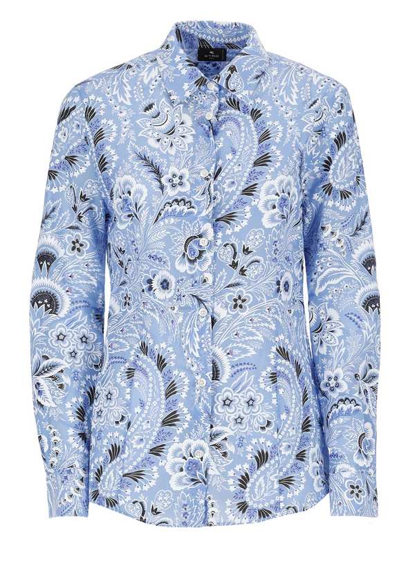Etro Cotton And Silk Shirt - Light Blue