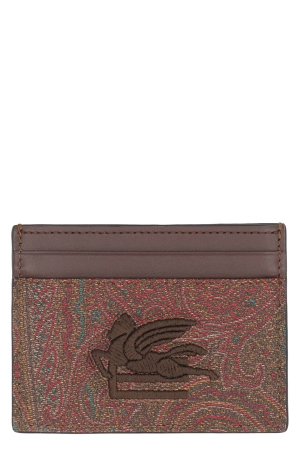 Etro Paisley Card Holder - Brown | Garmentory
