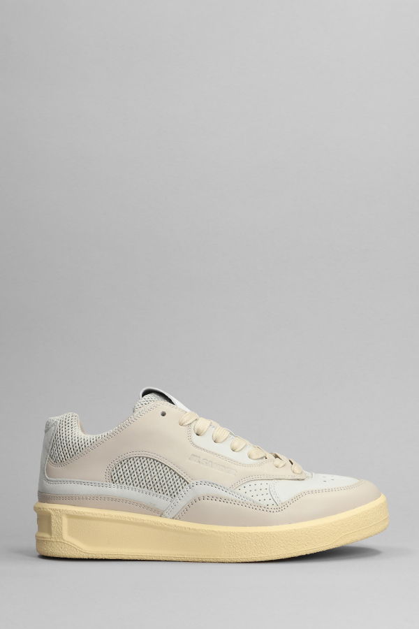 Jil Sander Grey Canvas And Rubber Basket Sneakers - Grey