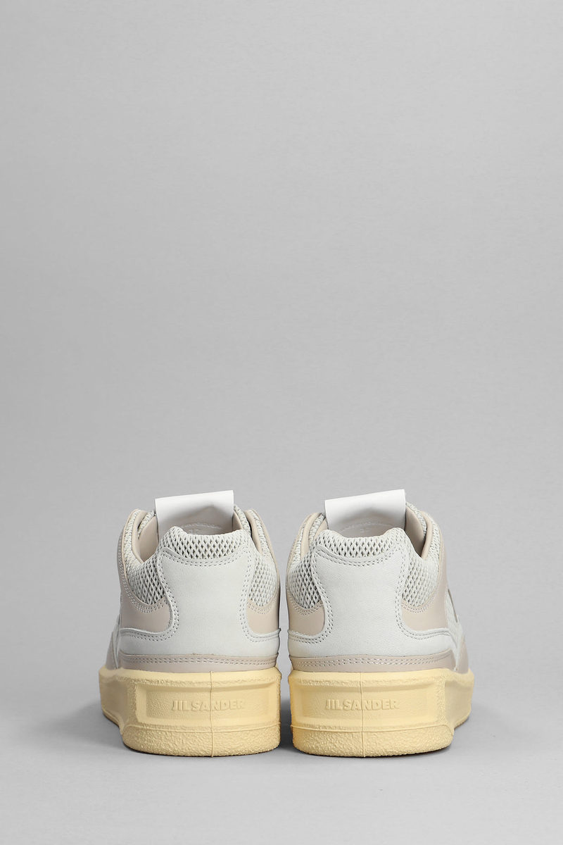 Jil Sander Grey Canvas And Rubber Basket Sneakers - Grey