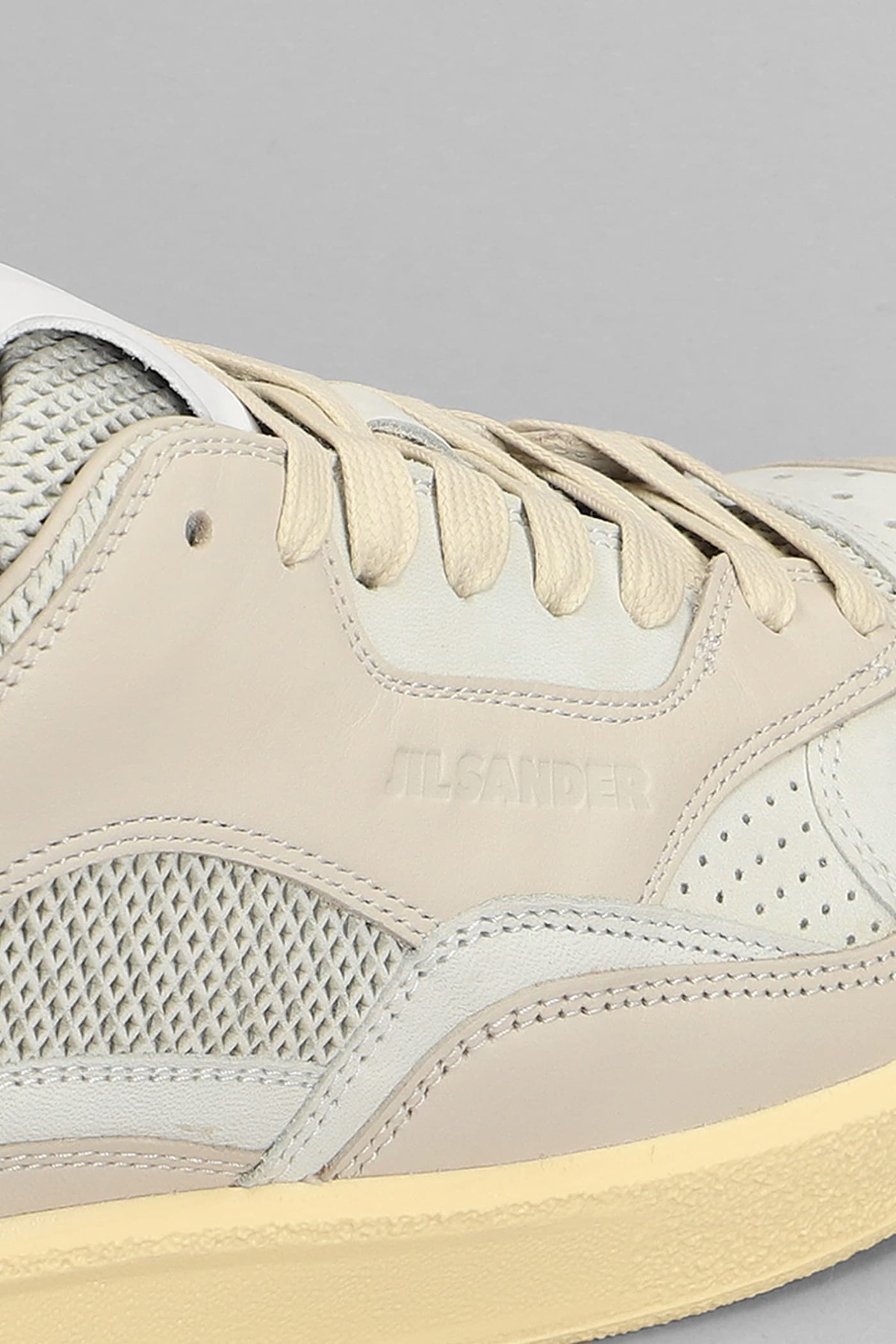 Jil Sander Grey Canvas And Rubber Basket Sneakers - Grey - Image 5 of 5