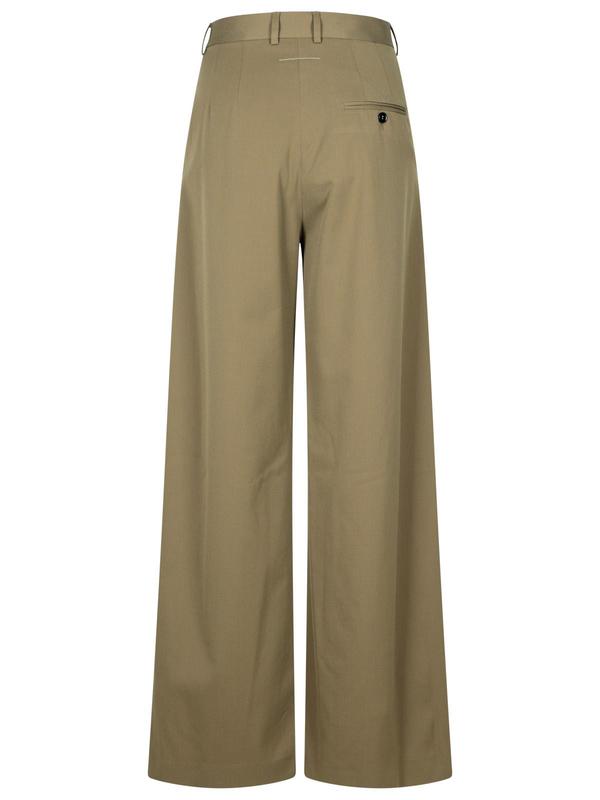 MM6 Maison Margiela Polyester Blend Trousers - Beige