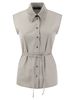 Fabiana Filippi Sleeveless Shirt With Belt - Gray - Thumbnail 1
