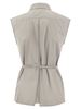 Fabiana Filippi Sleeveless Shirt With Belt - Gray - Thumbnail 2