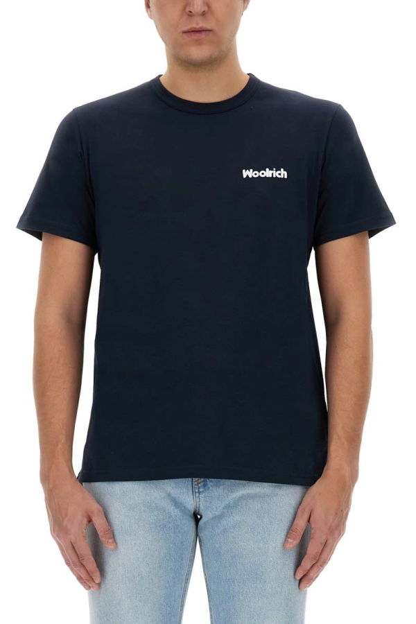 Woolrich T-shirt With Logo Tee - Blue