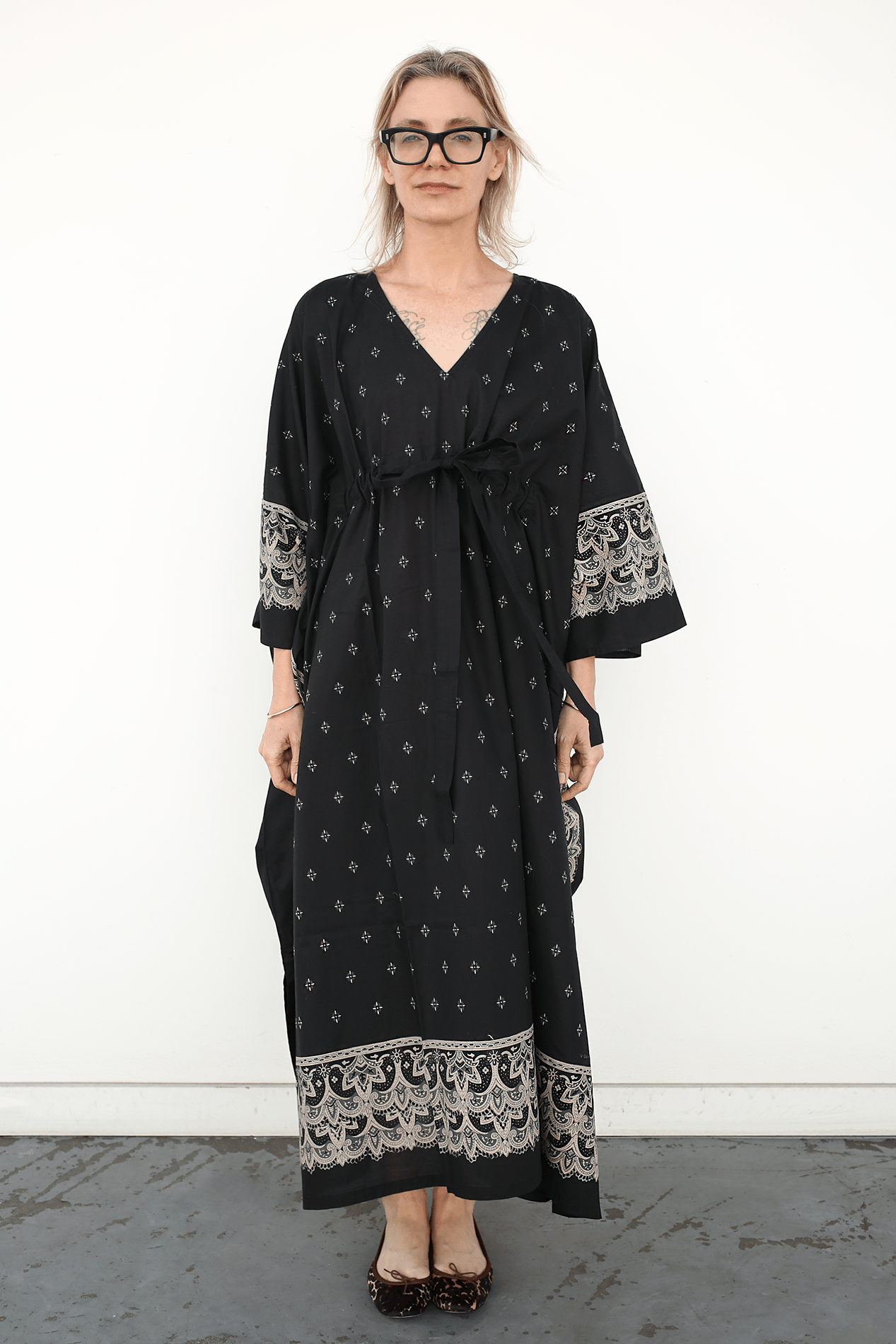 Kaftan-Dress--Black---Cream-