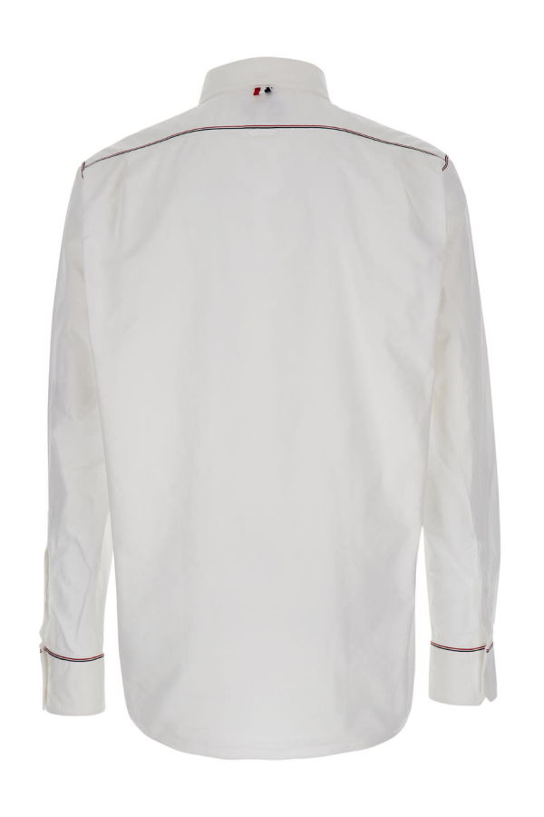 thom browne Straight Fit Bd L/s Shirt W/ Gg Framing In Oxford Shirt - White