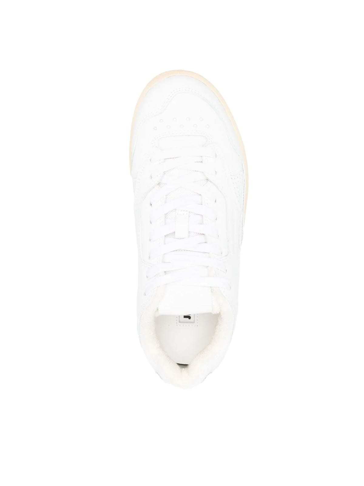 Jil Sander Cow Leather And Fabric Mesh Mid Cut Sneakers - White Ecru - Image 3 of 3