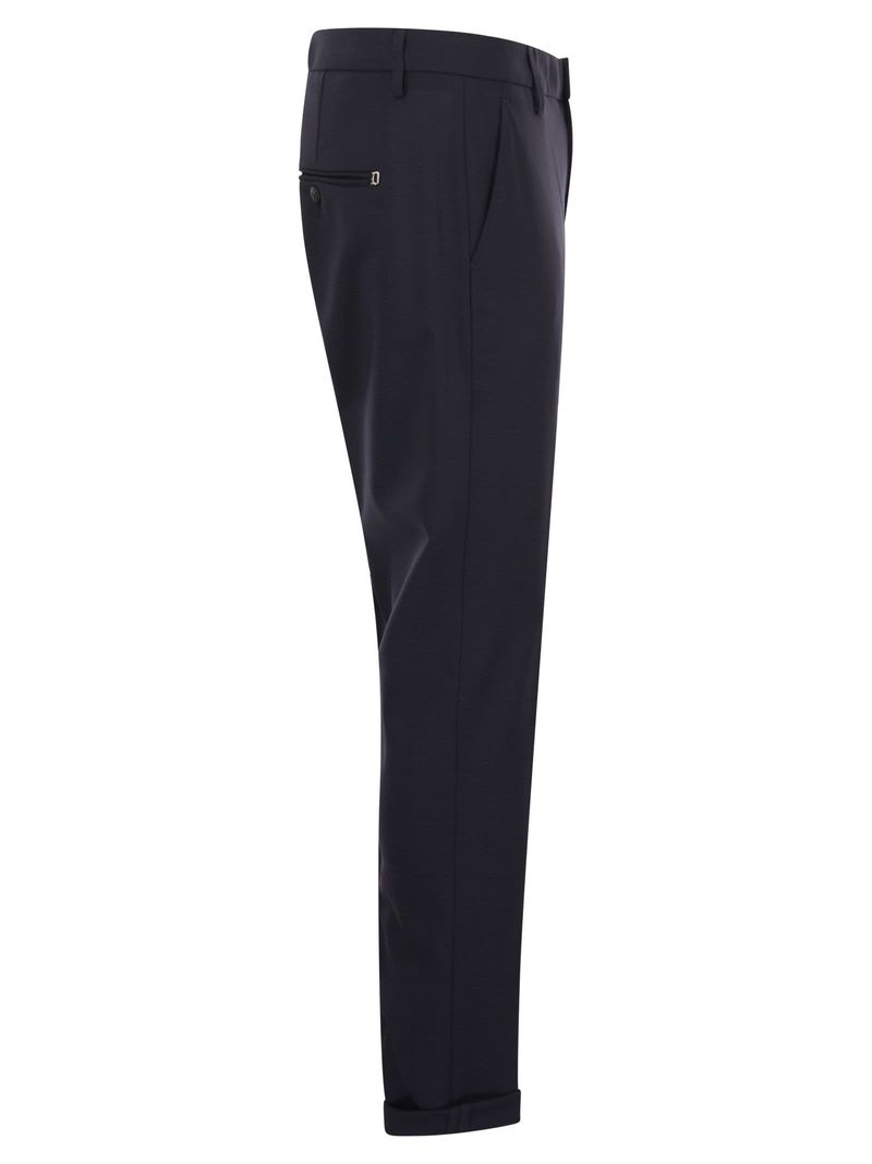 Dondup Gaubert Fresh Wool Trousers - Dark Blue