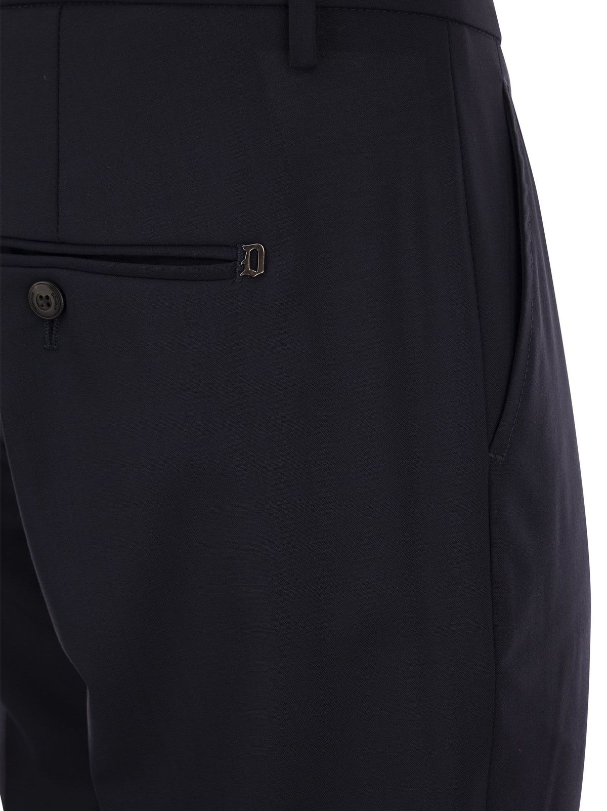 Dondup Gaubert Fresh Wool Trousers - Dark Blue - Image 4 of 4