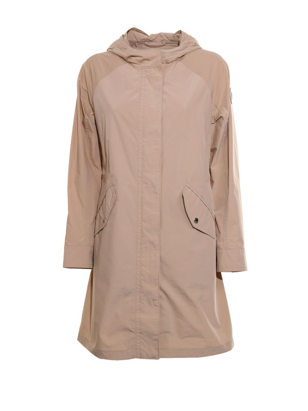 Woolrich Long Summer Parka With Hood Parka - Feather Beige