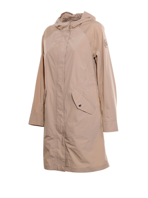 Woolrich Long Summer Parka With Hood Parka - Feather Beige