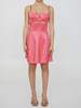 Patou Satin Mini Dress - Rose - Thumbnail 1