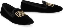 MIU MIU Velvet Loafers - Black - Thumbnail 3