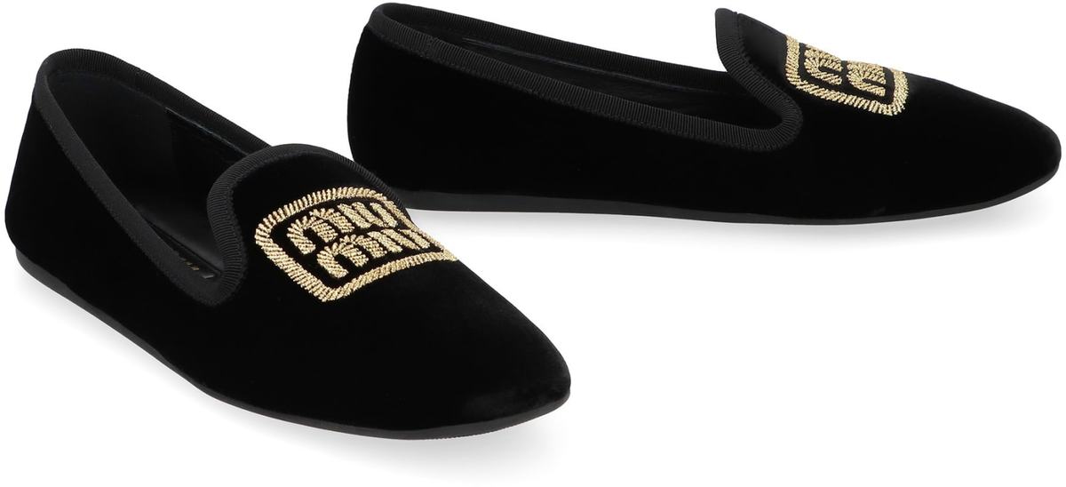 MIU MIU Velvet Loafers - Black - Image 3 of 4