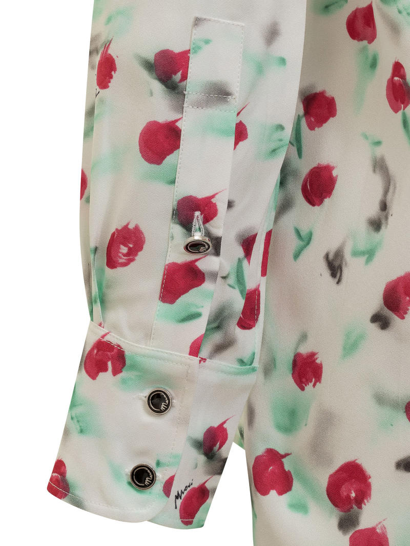 Marni All-over Floral Printed Shirt - Lilywhite
