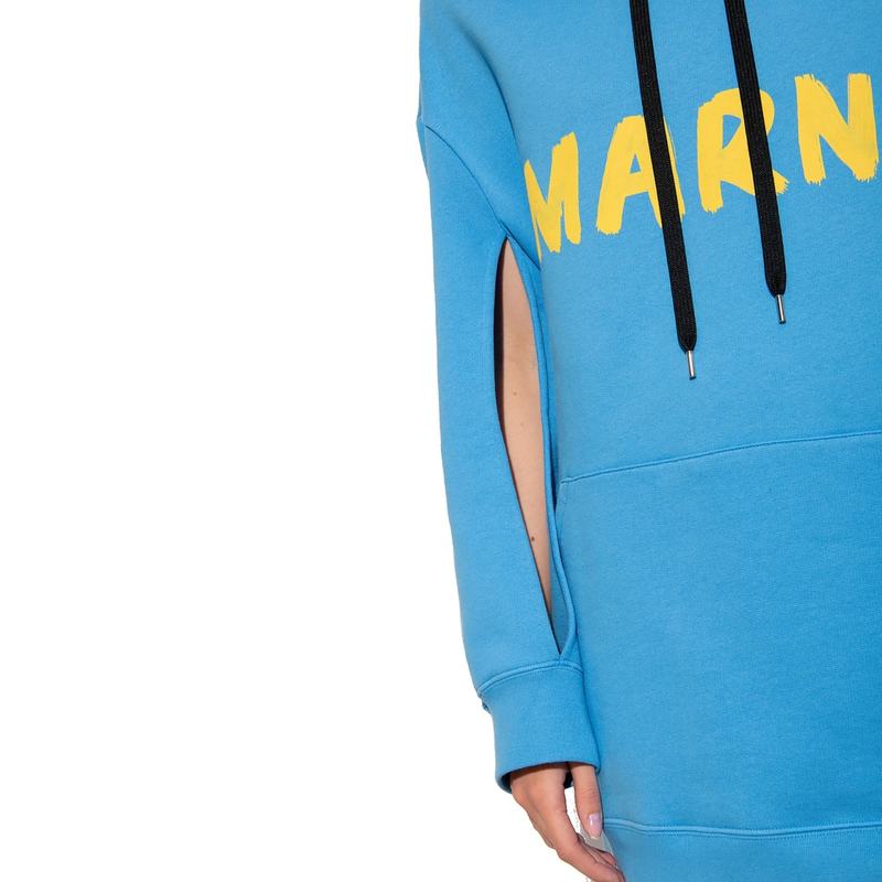 Marni Oversize Hooded Sweatshirt - Blue