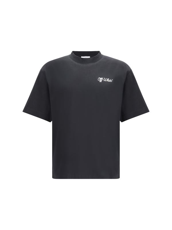 Off-White Script Skate Black Cotton T-shirt - Black/white