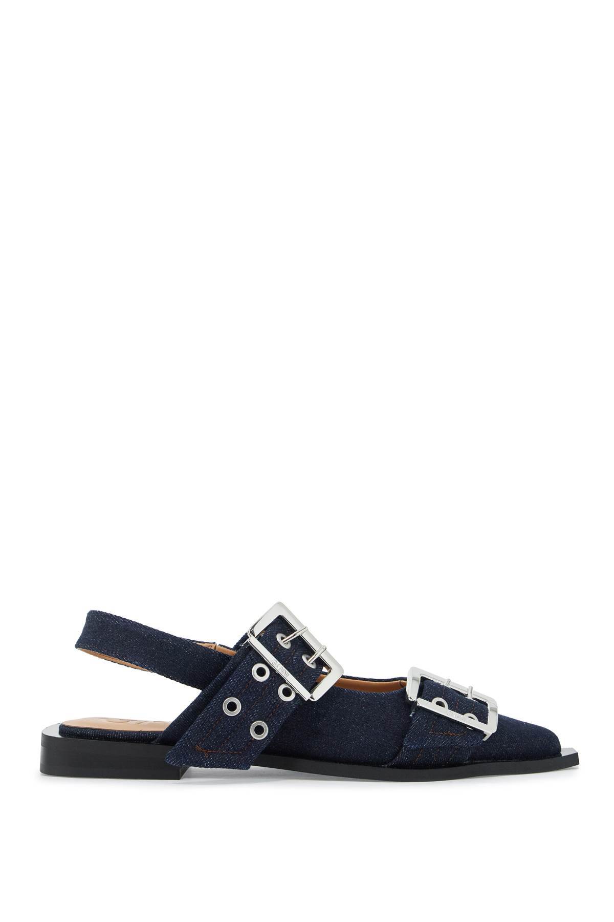 Ganni Slingback Flats - Dark Navy (Blue) - Image 1 of 5
