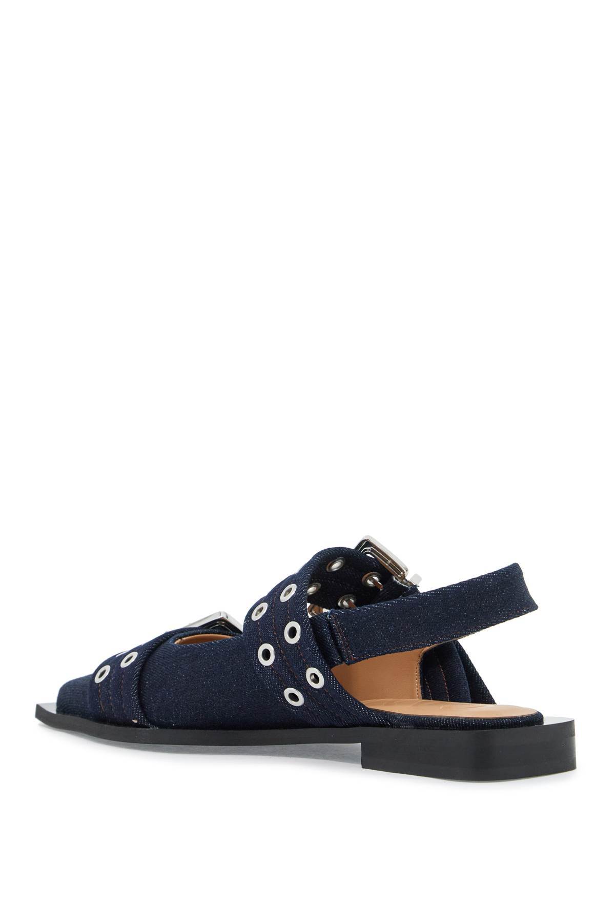 Ganni Slingback Flats - Dark Navy (Blue) - Image 3 of 5