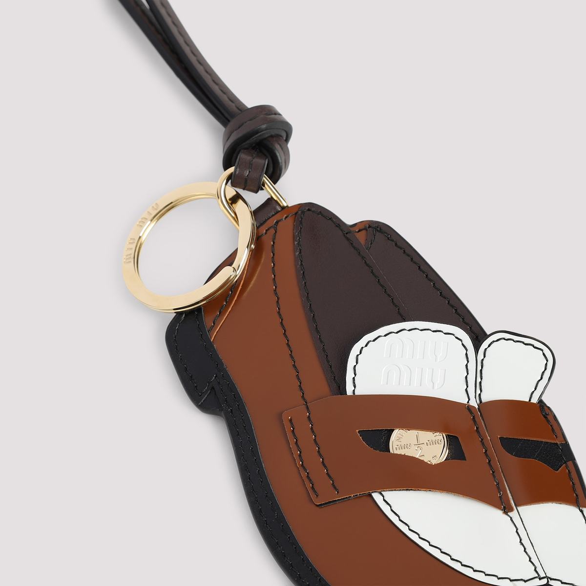 MIU MIU Penny Keychain - Cognac/bianco - Image 4 of 4