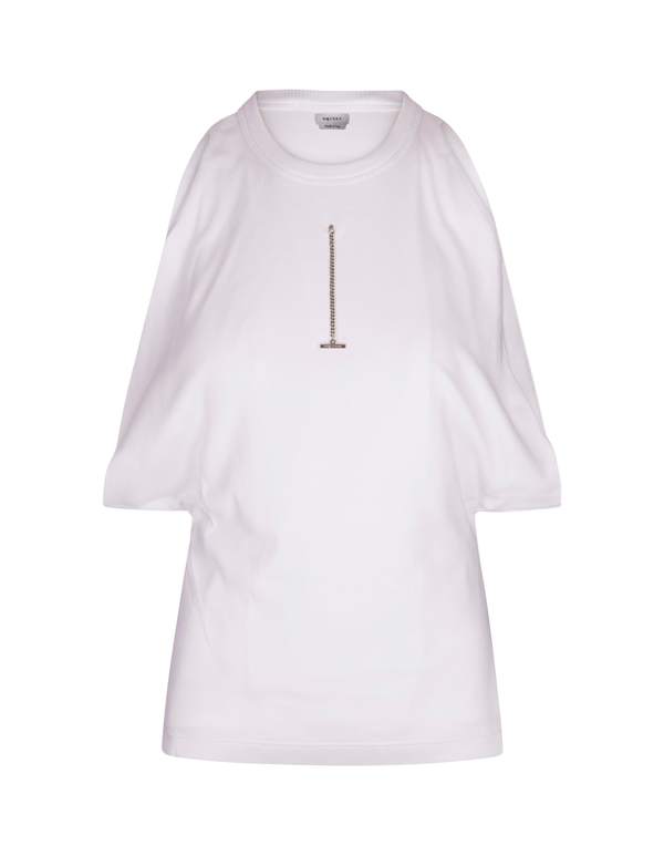 Alexander McQueen Draped Ribbed Tank Top - White