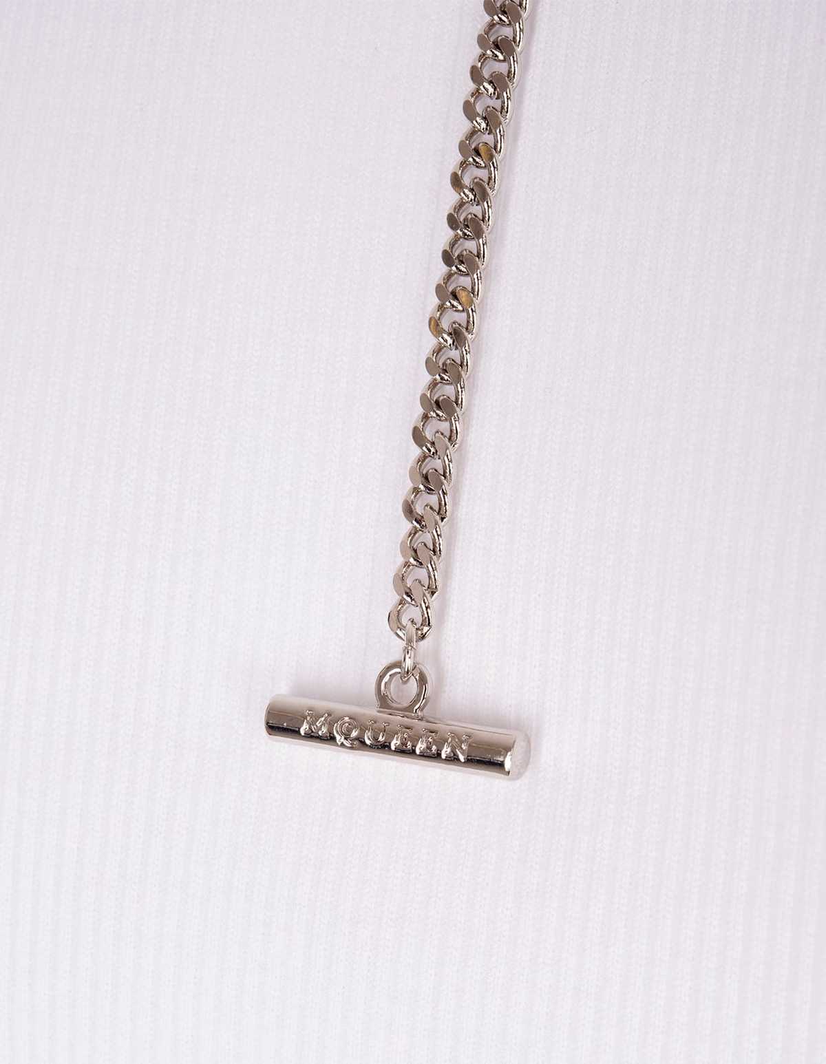 Alexander McQueen Draped Ribbed Tank Top - White - Image 4 of 4