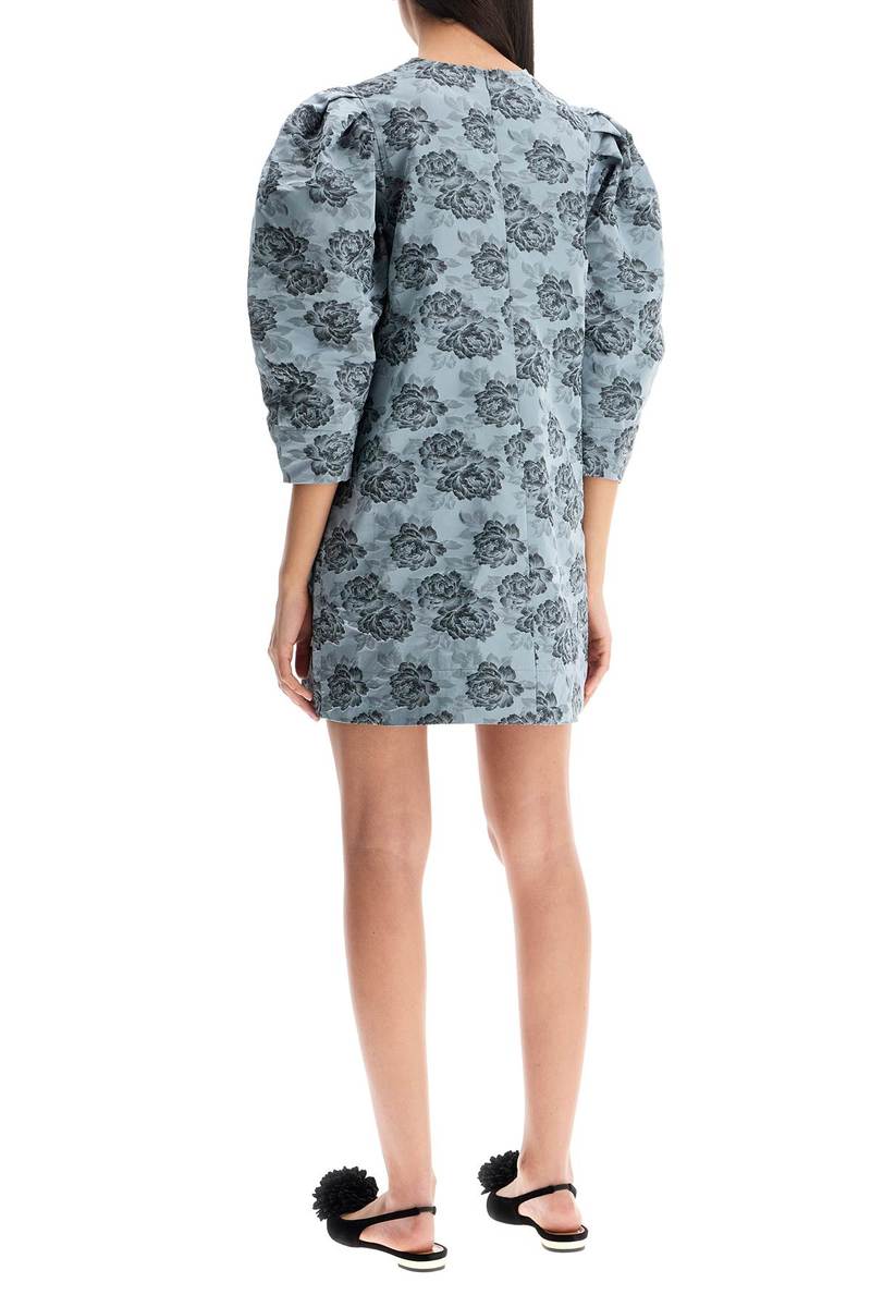 Ganni Botanical Jacquard Mini Dress - Illusion Blue