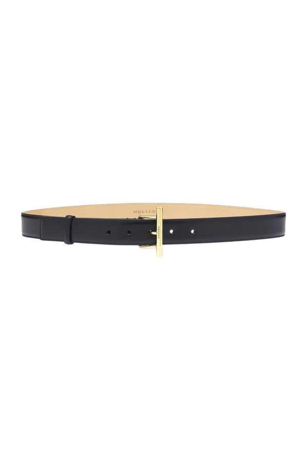 Alexander McQueen Leather Belt - Black